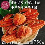 冷凍】カネサン佐藤水産 北海道産オオズワイガニ カナダ産本ズワイガニ