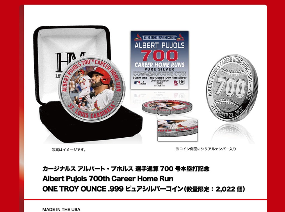 ONE TROY OUNCE.999ピュアシルバーコイン（数量限定：2,022個）