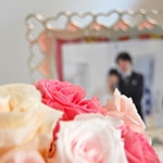 結婚式の写真とお花